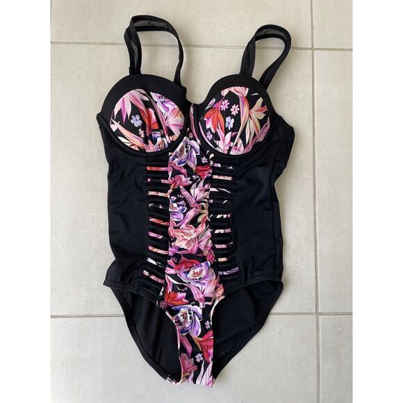 Swimsuits For All One Piece Floral Print Swimwear - Picture 1 of 9